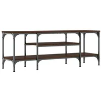Furnicato TV-Schrank Braun Eichen-Optik 121x35x45cm Holzwerkstoff & Eisen