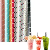Strohhalme Papier Sternen, Papierstrohhalme Einweg 100 stück, Trinkhalme Biologisch Abbaubare Cocktail Strohhalme 20cm Drinking Straws für Geburtstag,Hochzeit,Weihnachten,Babyparty,Feier und Party
