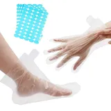 Paraffinwachs-Badeset,200 Paraffin-Badeeinlagen, 100 transparente Handschuhe und 100 Stück Babyschuhe, Kunststoff-Schutzeinlagen für Paraffinwachs,Hot Spa Salon Haarfärben,Handschutzhandschuhe