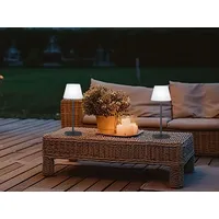 MeineWunschleuchte 2er SET dimmbare Outdoor Akku Tischlampen ohne Stromkabel