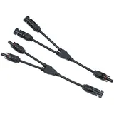 2er-Set Y-Stecker-Adapterkabel für Solarkabel, MC4-kompatibel; IP67