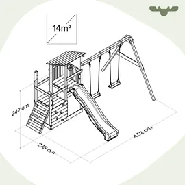 FATMOOSE Spielturm FruityForest Holz grau