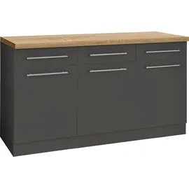 WIHO KÜCHEN Unterschrank Unna 150 x 0 x 0 cm Grau