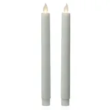 MARELIDA LED Stabkerzen Tafelkerzen bewegliche Flamme H: 24cm 2er Set weiß