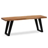 KADIMA DESIGN Garderobenbank 120 x 40 x 45,5 cm Akazie Massivholz / beige