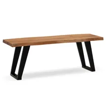 KADIMA DESIGN Garderobenbank 120 x 40 x 45,5 cm Akazie Massivholz / beige