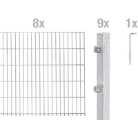 GAH ALBERTS Doppelstabmattenzaun Set 1,0 x 16 m feuerverzinkt