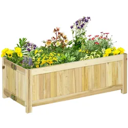Outsunny - Hochbeet - 70Lx30Wx25Hcm - Naturholz