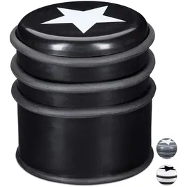 Relaxdays 2 x Türstopper mit Stern, schwarz