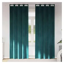vidaXL Verdunkelungsvorhänge 2 pcs Dunkelgrün 140 x 225 cm Samt