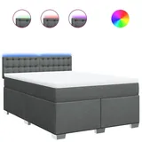 vidaXL Boxspringbett 140 x 200 cm Dunkelgrau