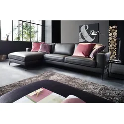 KAWOLA Ecksofa LUGA Sofa Leder anthrazit Longchair links