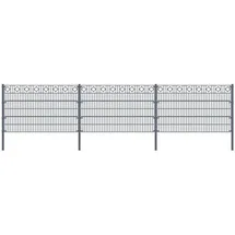 Home Deluxe Doppelstabmattenzaun MORATA Raute Höhe: 80 cm / Länge: 10 m ohne Eckpfosten I Gartenzaun, Mattenzaun - Dunkelgrau