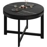 BO | Bistro Tisch | Ø70xH52cm | 25mm | Schwarzer Rand | Schwarz Marmor/ Schwarz