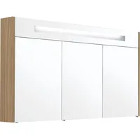 Evenes Spiegelschrank m. bel. Blende, Eiche natur, 3 Türen,