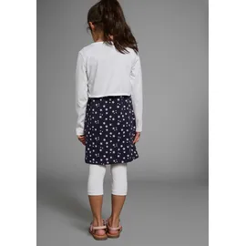 Kidsworld Bolero, Kleid & Leggings in marine-gemustert-weiß | Gr.: 104/110