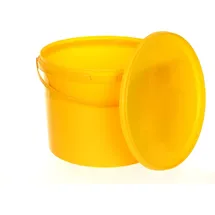 Benbow Eimer mit Deckel 10L x1 Gelb - lebensmittelecht, stabil, luftdicht, auslaufsicher, geruchsneutral - Plastikeimer mit Henkel - leer - Gelb