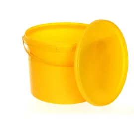 Benbow Eimer mit Deckel 10L x1 Gelb - lebensmittelecht, stabil, luftdicht, auslaufsicher, geruchsneutral - Plastikeimer mit Henkel - leer - Gelb