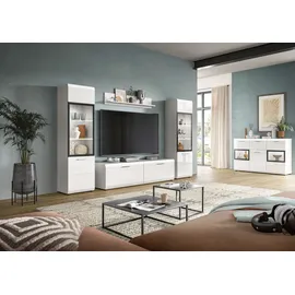 Home Affaire Wohnwand HOME AFFAIRE "FLORENZ, 4-teilige Wohn-Kombination, hochwertige MDF-Front", weiß hochglanz tiefzieh, B:280cm H:160cm T:41cm, Holzwerkstoff, Kastenmöbel-Sets, Wohnwand, Wohn-Kombination, Wohnzimmer-Möbel, Wohnzimmer,Kombination, Kombi