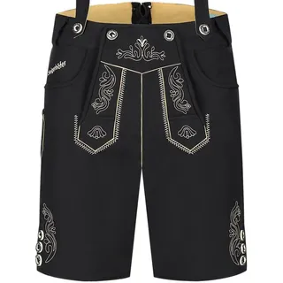 Steigenhöfer Manufaktur Trachtenhose Lukas Softshellhose mit Trägern – Lederhose Herren Stil Tracht Atmungsaktiv - Schnell trocknend - Wasser- und windabweisend schwarz 50