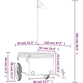 vidaXL Fahrradanhänger schwarz/grau 30 kg