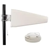 PremiumX LTE-Antenne Outdoor 3G 4G LTE Richtantenne 10m Kabel - Hotspot Mobilfunk Vodafone Telekom Modem Router WLAN