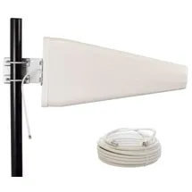 PremiumX LTE-Antenne Outdoor 3G 4G LTE Richtantenne 10m Kabel - Hotspot Mobilfunk Vodafone Telekom Modem Router WLAN