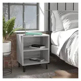 vidaXL Nachtschrank mit Metallbeinen 40 x 30 x 50 cm Grau