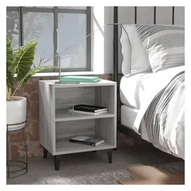 vidaXL Nachtschrank mit Metallbeinen 40 x 30 x 50 cm Grau