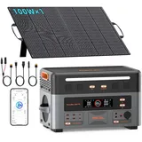 3600W Tragbare Powerstation PowerMax 3600PE Mit 100-W-Solarpanel, 2016Wh Solargenerator (7200W Peak) mit LiFePO4 Akku, 0–80% in 45 Min.Laden, APP, 14 Anschlüsse, USV, Portable Power Station