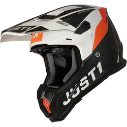 Just1 J22 Adrenaline, Motocrosshelm Kinder - Matt Schwarz/Weiß/Orange - YM