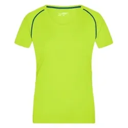 Damen Fitness Shirt JN495, hellgelb/hellblau, Größe XS - hellblau - XS
