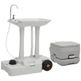 vidaXL Tragbare Campingtoilette mit Waschbecken