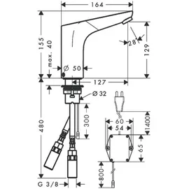 Hansgrohe Focus 130 Sensor-Armatur ohne Mischung chrom 31174000