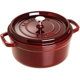 Staub 1101887 Cocotte, 18 cm rund, Bräter aus Gusseisen, grenadine