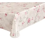 Beautex Tischdecke Wachstuch Tischdecke abwischbar rutschfest mit Paspelband Eckig Rund (1-tlg) beige Rund | 140 cm x 140 cm