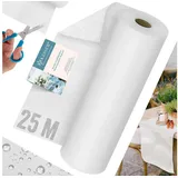 Kesser KESSER® Vlies Tischläufer Modern 30cm x 25m | Tischdekoration für Hochzeiten, Geburtstage, Taufen, Einschulung & Allen Feierlichkeiten | Tischband abwaschbar, wasserabweisend & wetterfest, Weiß
