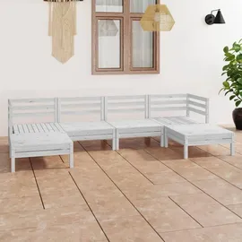 vidaXL Garten-Lounge-Set 6-tlg. weiß Kiefer
