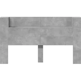 vidaXL Kopfteil-Schrank mit LED mit Regal Beton 180 x 16,5 x 103,5 cm