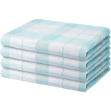 Hometex Premium Textiles 4er Set Geschirrtücher Grubentücher | Oeko-TEX®Standard 100 - aus 100% Baumwolle | Extra saugfähig und schnell trocknend | 50 x 70 cm Aqua