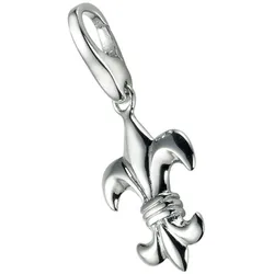 Charm Blume "französische Lilie, Silber 925", silber, GIORGIO MARTELLO MILANO, Charms, Damen, Silber 925 (Sterlingsilber)