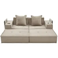 Modfu 2-Sitzer-Sofa, Beige, Textil, 162x66x78 cm, Wohnzimmer, Sofas & Couches, Sofas, 2-Sitzer Sofas