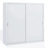 Ravio Schiebetürenschrank, Weiß, Holzwerkstoff, 9 Fächer, 220x215x62 cm, Schlafzimmer, Kleiderschränke, Schwebetürenschränke