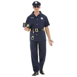 Metamorph Polizei-Kostüm US Cop Kostüm, Angelehnt an die typische Uniform eines amerikanischen Polizisten blau L
