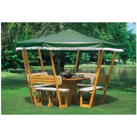 Promadino Rosenheim 2,00 x 2,00 m inkl. grünes Dach & Möbel