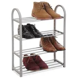 Schuhregal Schuhbank Metall grau 65x50x19 cm Schuhschrank Schuhständer Regal