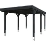 SKANHOLZ Grunewald Flachdach Carport 3,21 x 5,54 m anthrazit inkl. Pfostenanker