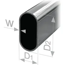 PG Ovalschrankrohr nahtl.geschw.STA verchr.H.30mm B.15mm Wandst.1mm 2000mm PG