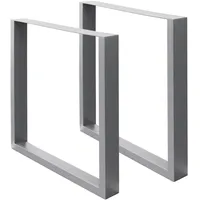 ECD Germany 2x Tischbeine aus Vierkantprofilen 80x40 mm 70x72