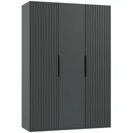 WIMEX Drehtürenschrank »Andorra by fresh to go«, Mit 3D-Leisten für Akustikpaneel-Optik schwarz